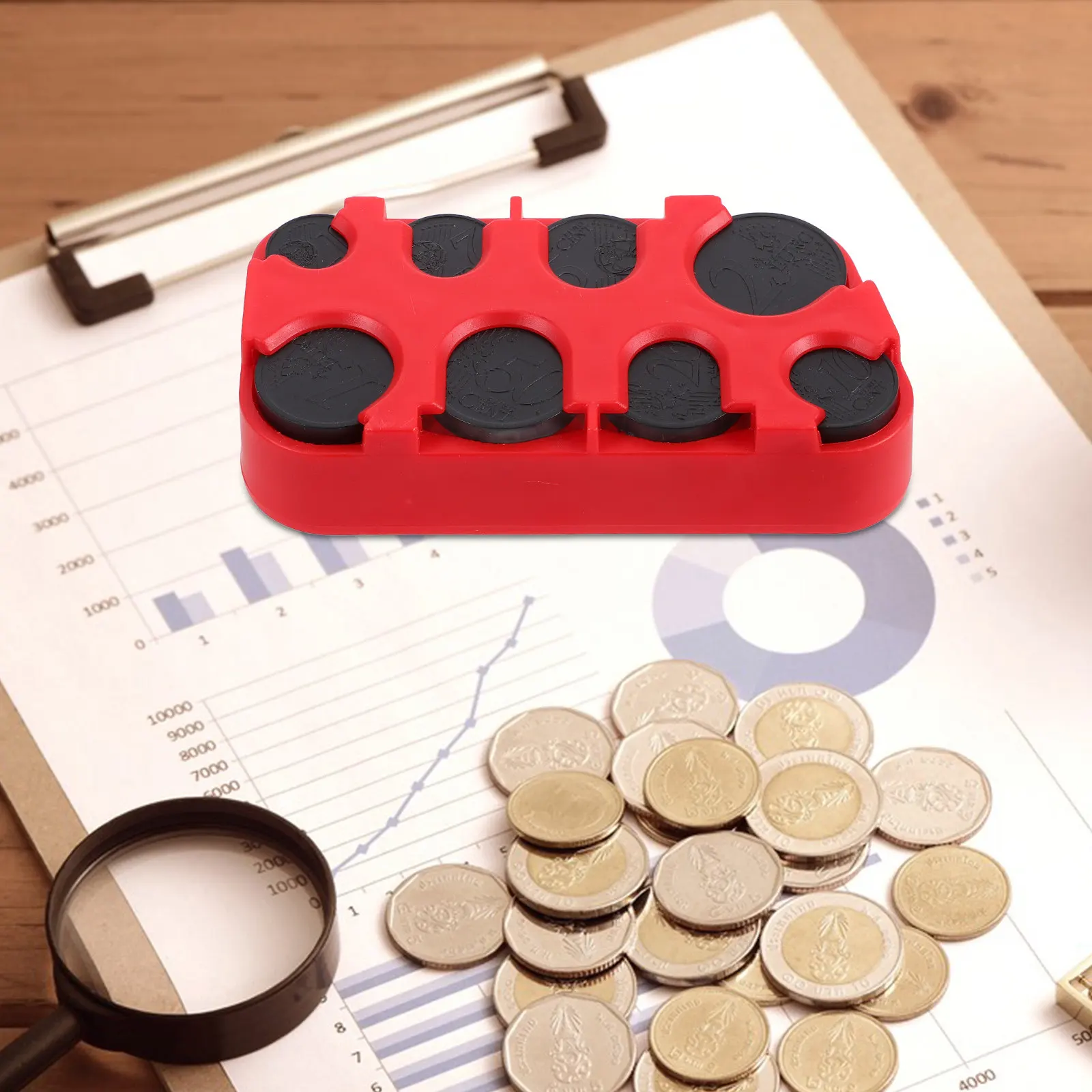

Portable Coin Storage Box with Multiple Compartments for Coins Sorting by Country Denomination Coin Display Box for Car Home