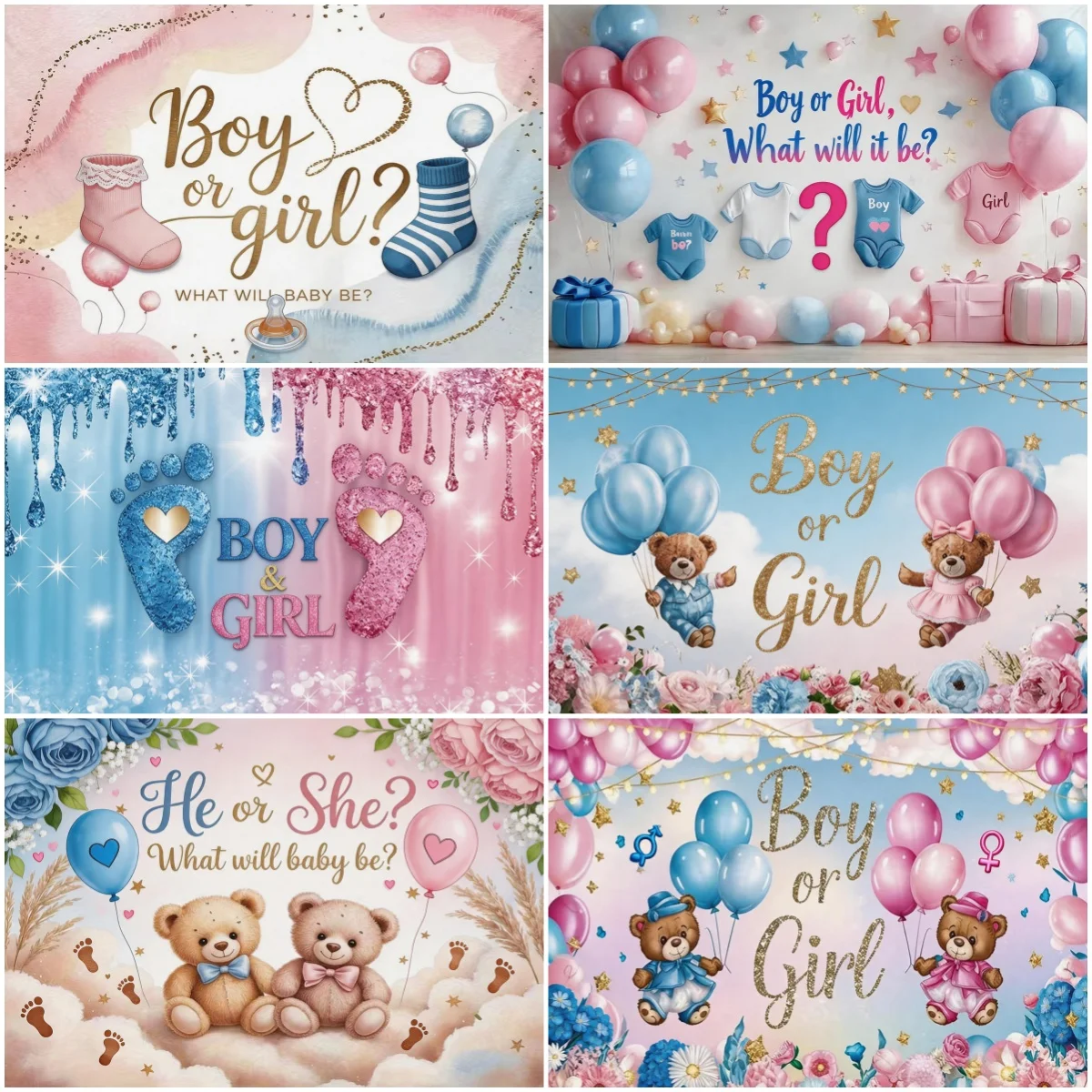 Baby Clothing Event - Gender ​Reveal Baby Gender Background Birthday