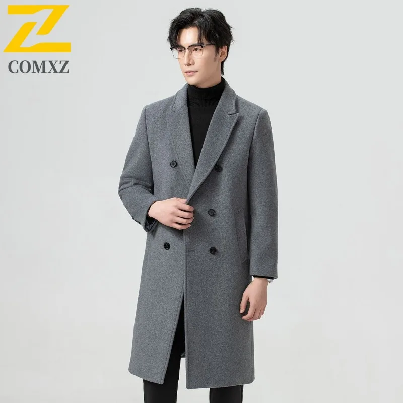 

COMXZ 2025 New Wool Jacket Mens Casual Baseball Collar Commuting Office Coat Fashionable Comfortable Business Casual Outerwear