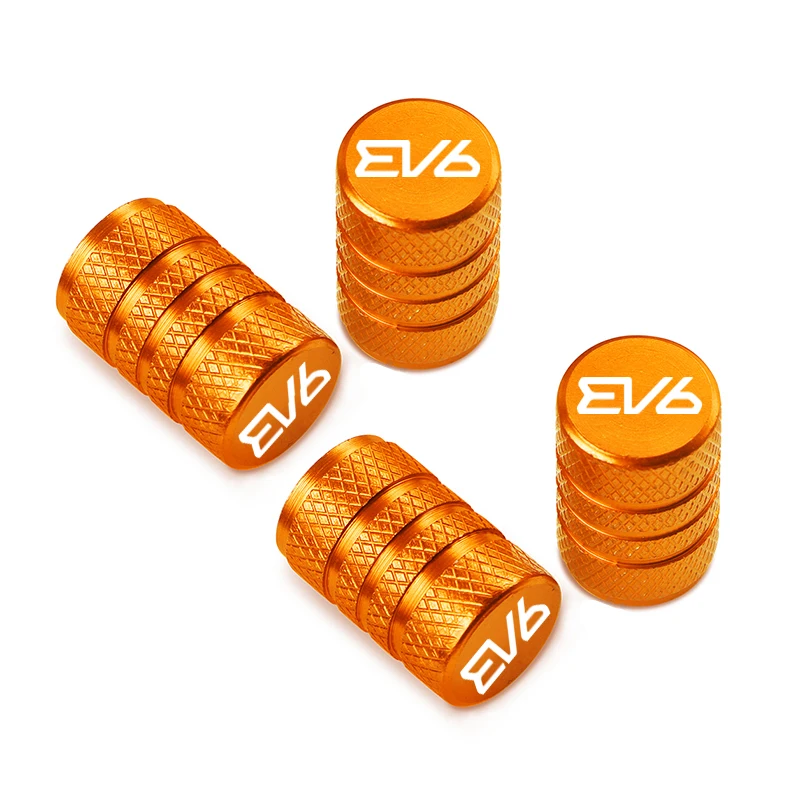 Car Wheel Tire Valve Caps Tyre Stem Covers Airdust Waterproof For KIA EV6 Car Accessories