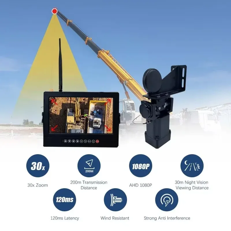 Hot Sale MCY 1080P Wireless 30X Zoom Tower Crane Camera System Safety