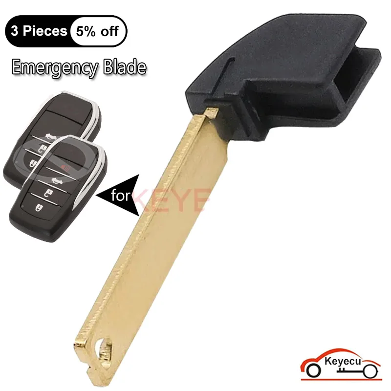 

KEYECU Uncut Insert Emergency Key Blade for Toyota Fortuner Prado Camry Rav4 Highlander Crown Smart Remote Control Car Key Fob