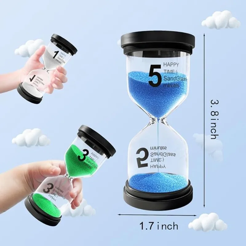 2packs Long time Sand Timer,Hourglass Hour Glass Timer, Glass Sand Clock,Sand Watch for Kids,Toothbrush 1mins to 60mins