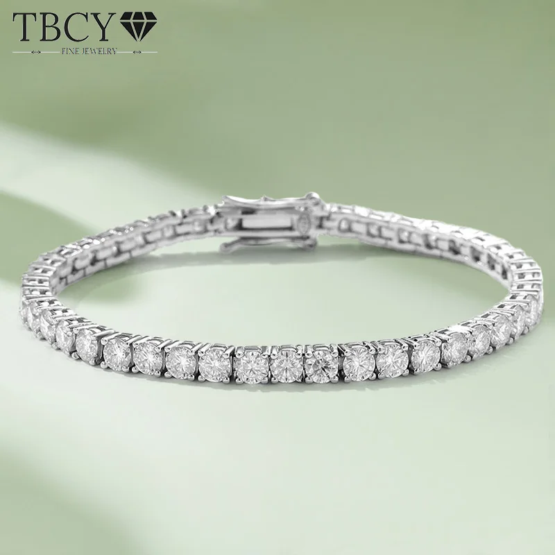 

TBCYD 3.5MM D Color Moissanite Tennis Bracelet For Women Men GRA Certified S925 Silver Hand Chain Sparkling Party Jewelry Gifts