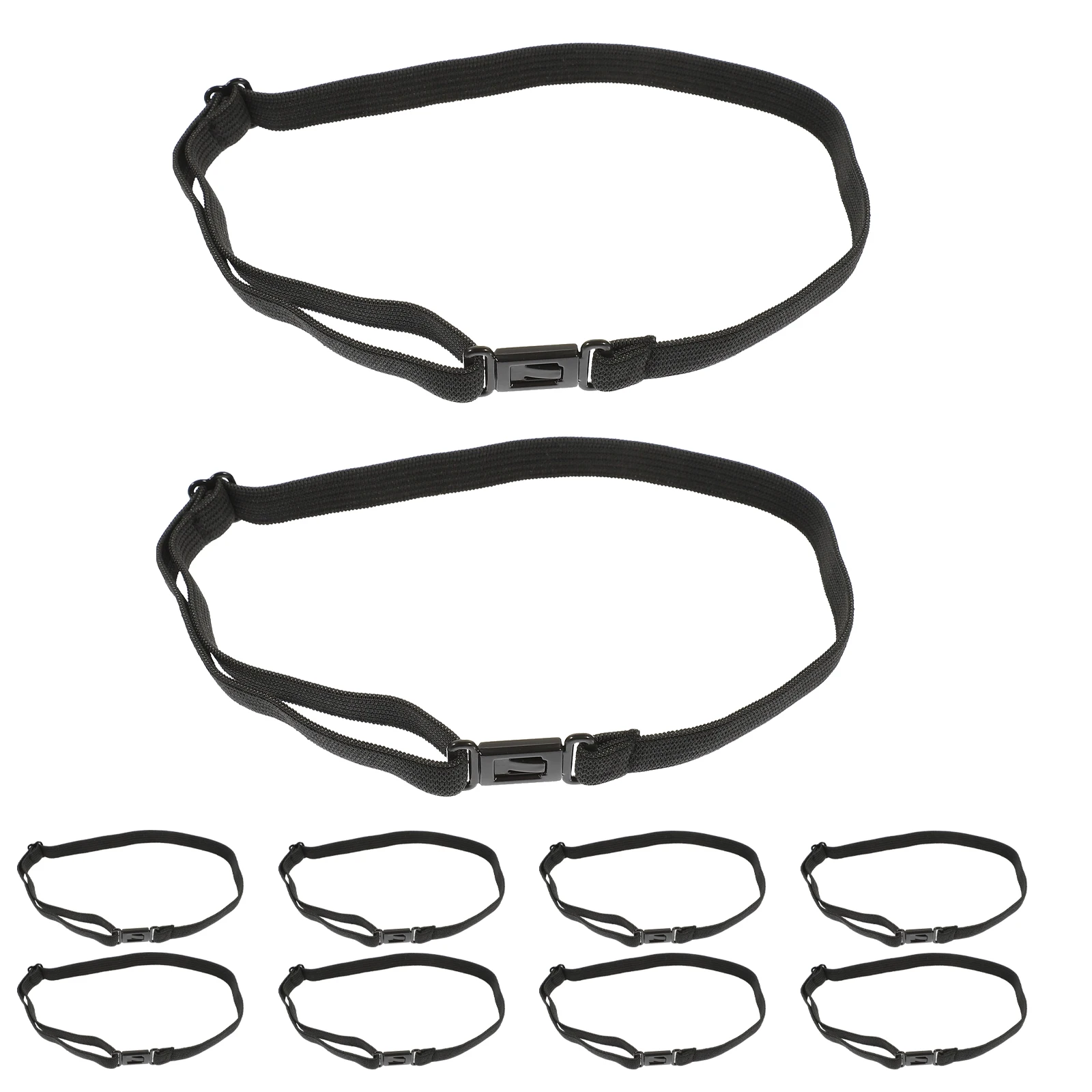 10 قطعة ربطة عنق بحزام قابل للتعديل B عقدة مقاومة للاهتراء من البوليستر الأسود لحزام حفل زفاف التخرج