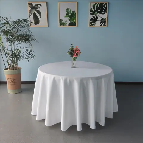 READOR 10Pcs Polyester Round Outdoors Party Banquet Wedding Tablecloth Table Cloths for Events