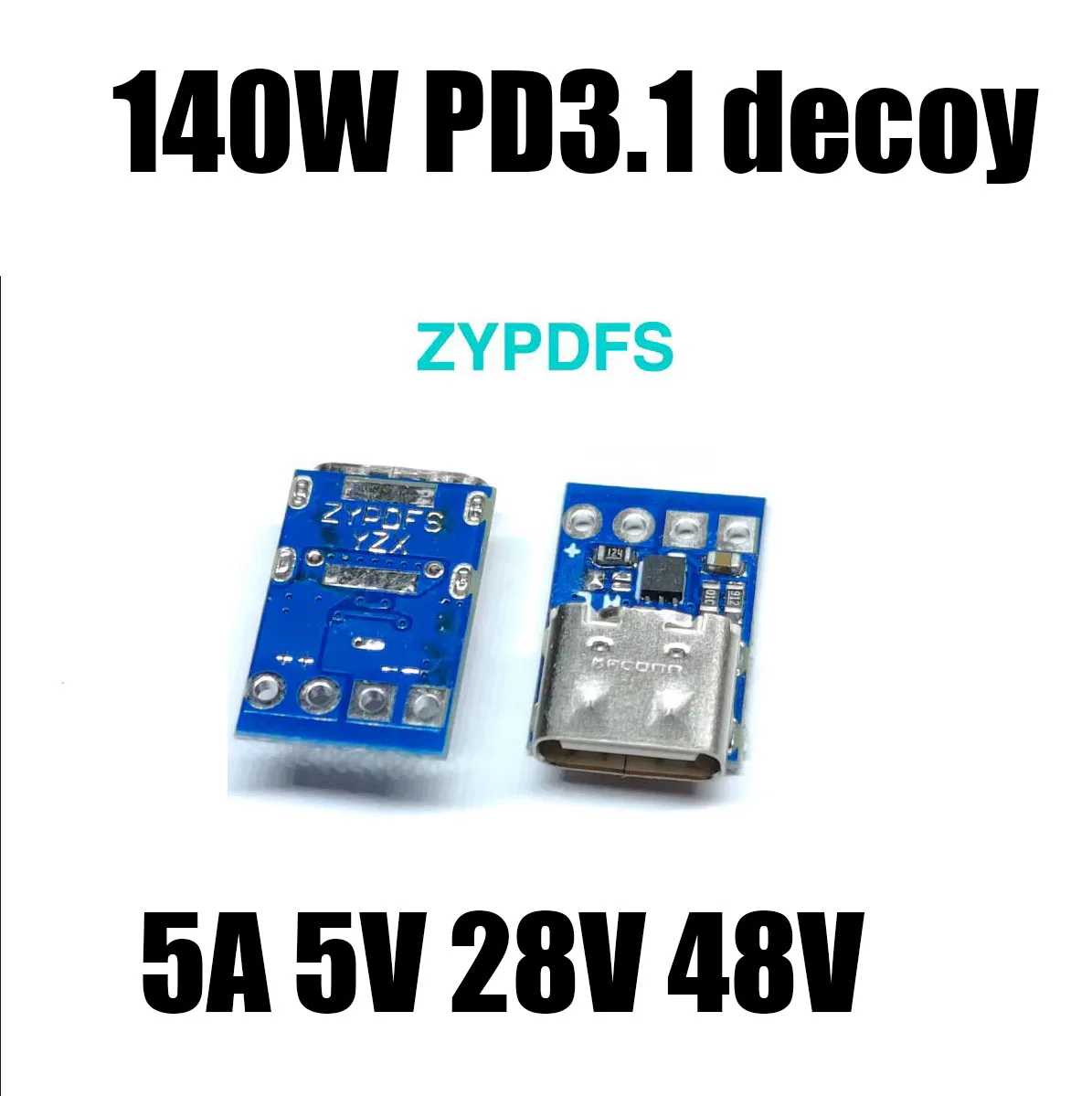 140W 5A TYPE-C USB PD Decoy PD3.1 Triggers 5V 28V 48V Notebook Power Supply PD TO DC Adapter DATA Cable Connection Charging