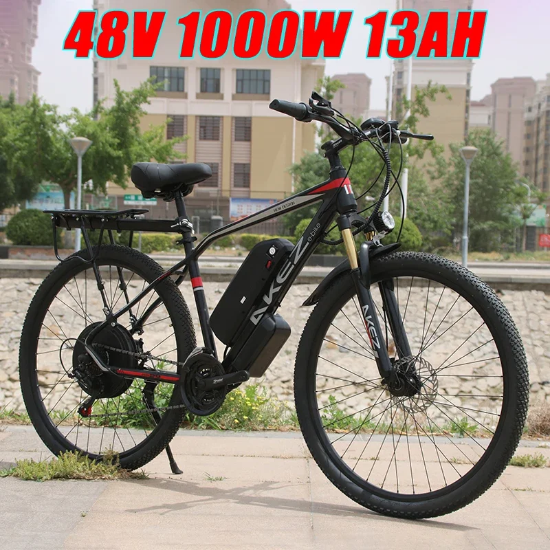 Ebike AKEZ Electric Bicycle 1000W Brushless motor 48V13AH Lithium Battery Adult  29Inch Thin tire Urban Commuting Electric Bike