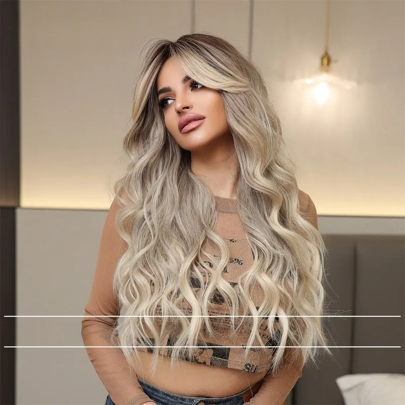 

Bangs, Big Waves, Long Curly Hair, Fluffy Wig, Full Head Cover，Natural Hair for Cosplay Parties, Daily Wear