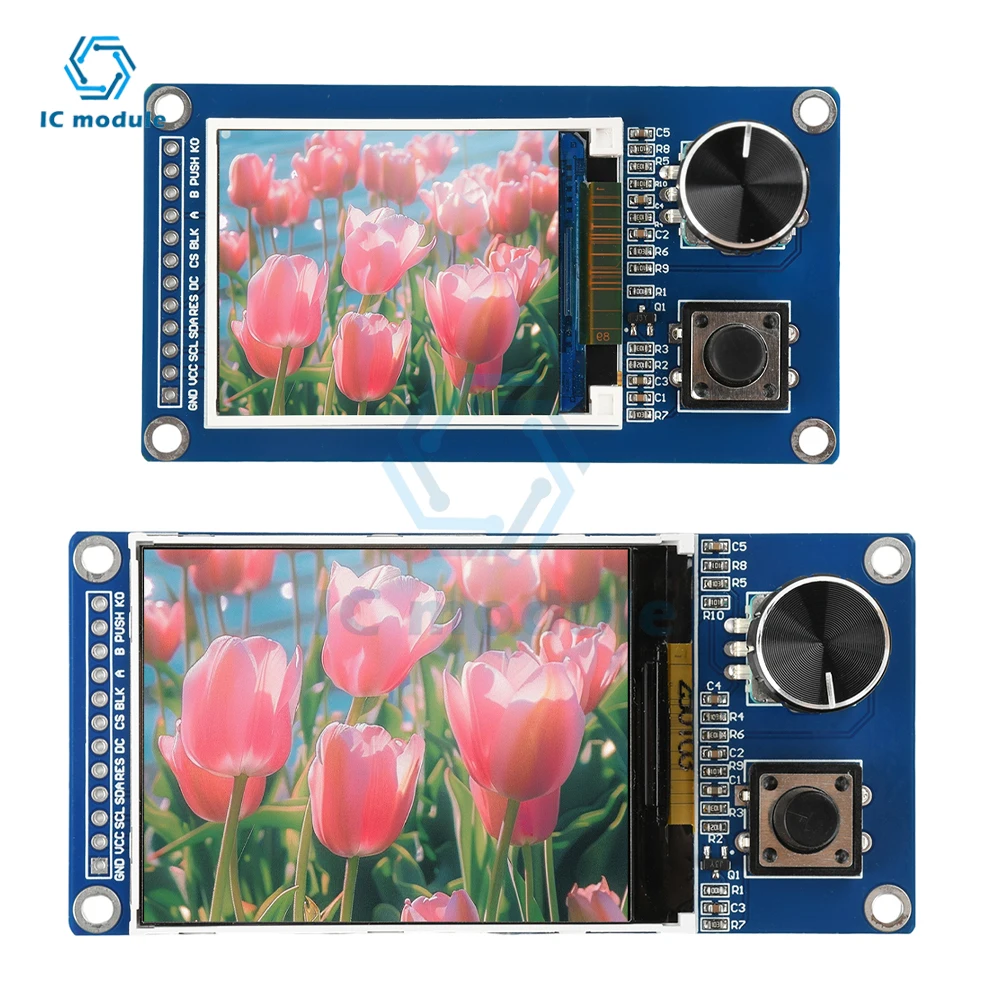 1.8/2.4-inch TFT Display with EC11 Rotary Encoder Combination Module SPI Interface LCD Display screen for arduino