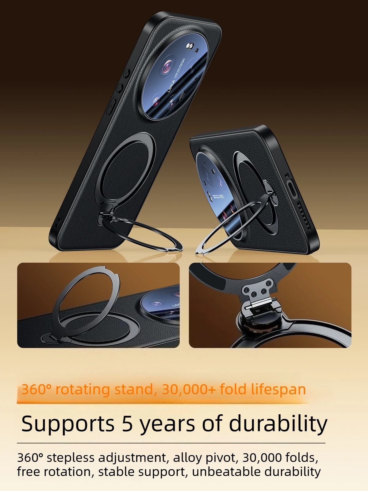 

For MagSafe Magnetic Phone Case for Xiaomi 17 Ultra Case Genuine Leather Case Rotatable Stand All-Inclusive Anti-drop Business