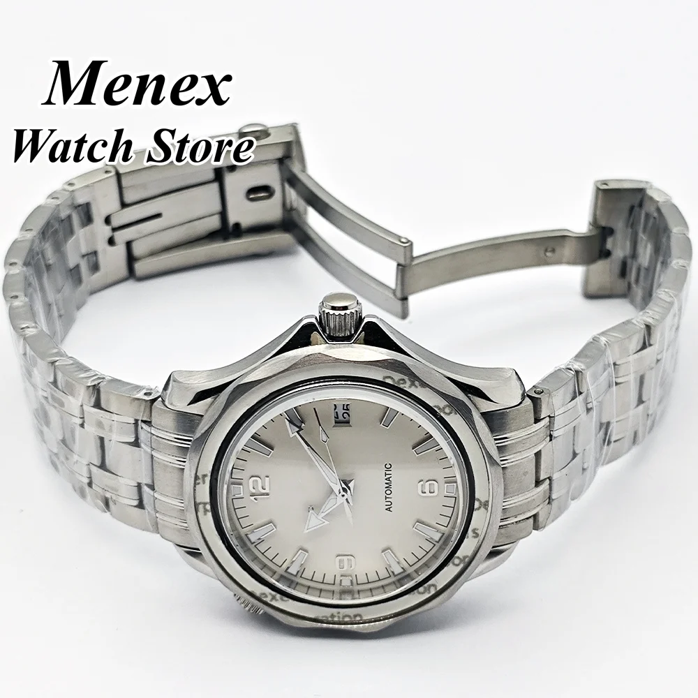 NH35 Customization DIY Logo Men's Watch 41mm Silver Stainless Steel Watch Case Sapphire Crystal Fit NH35 Movement Watch view 6