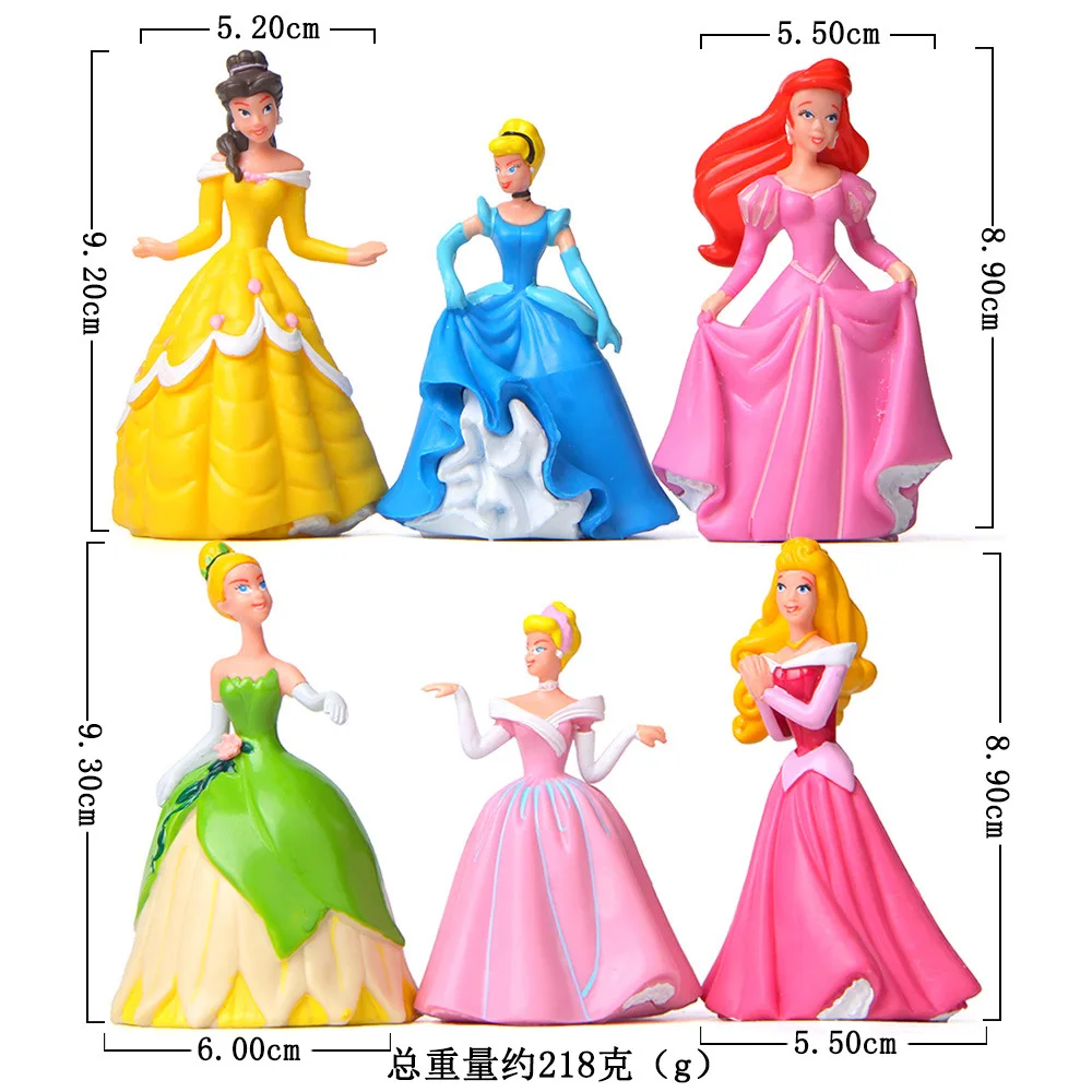 11 szt./a zestaw Disney Princess syrenka Sandyrilla śnieżnobiałe miniaturowe figurki na biurku mikro element dekoracji krajobrazu ozdoby dla lalek zabawki