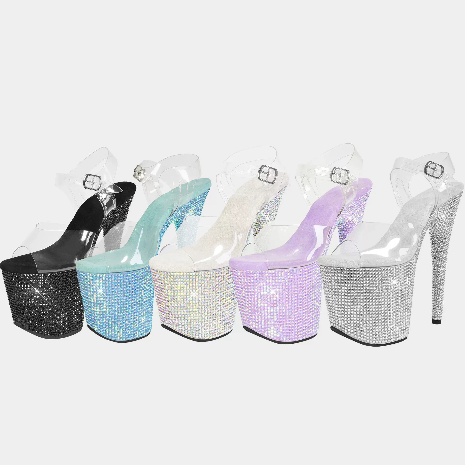 20cm 8Inches Diamond Stripper Pole Dance Shoes Women Sexy Show Crystal High Heels Sandals Party Club Platform High-heeled Shoes