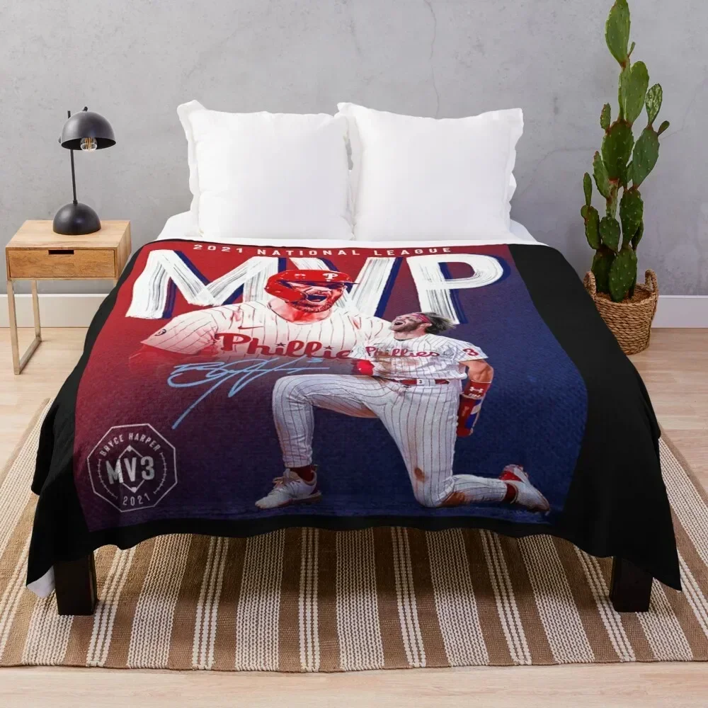 bryce harper mvp Throw Blanket Cute Plaid Luxury Stuffeds Blankets