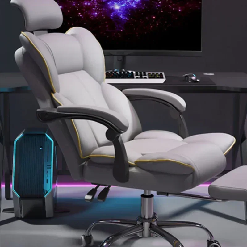 Lederen stoel Spelerwielen Ontwerp Slaapkamer Transformator Werk Mesh Relax Kamermeubilair Luxe Computer Schommelaccent Comfortabel