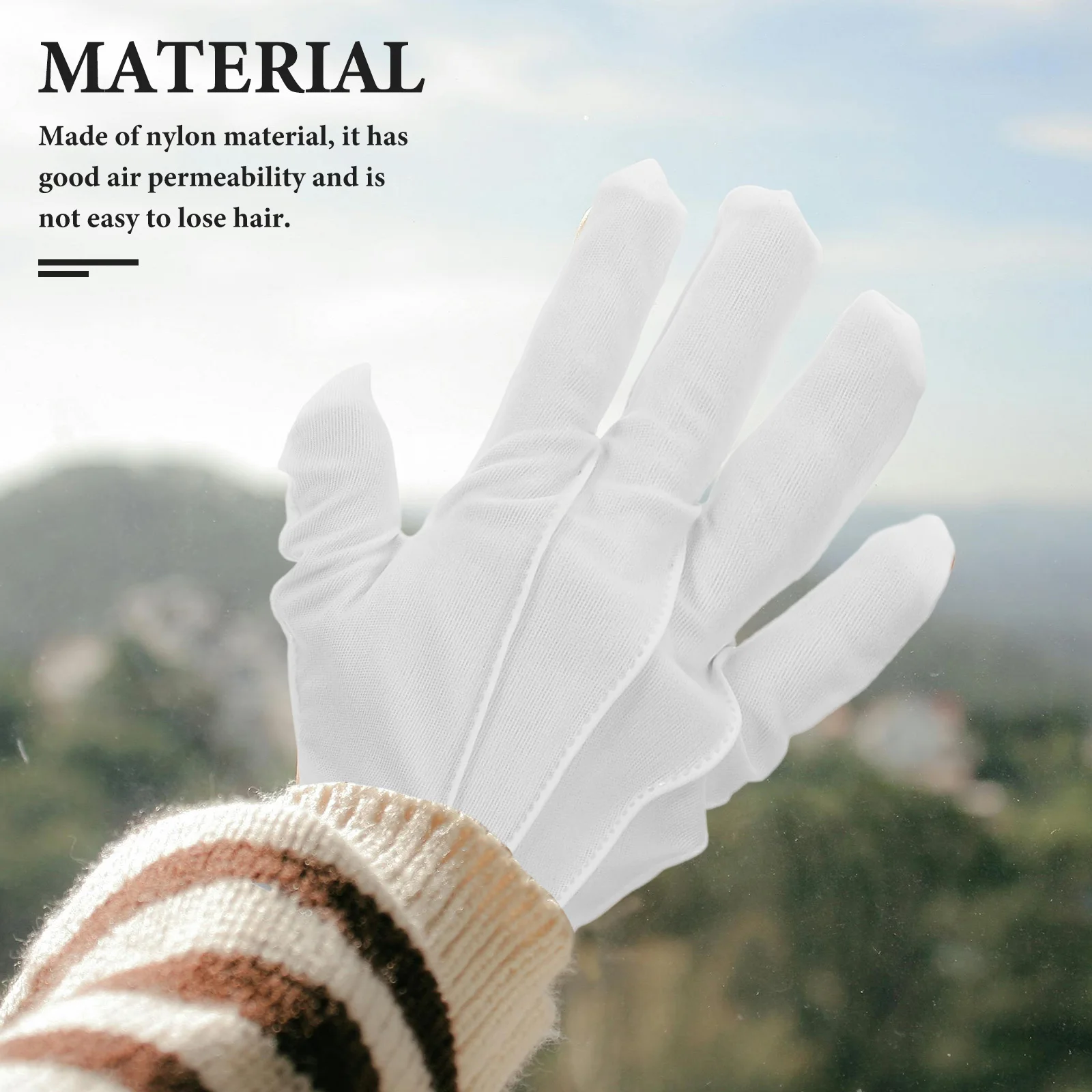 

10pcs Polyester Protective Gloves Comfortable Jewelry Handling Breathable White Work Gloves For Antiques Coins Crafts Formal