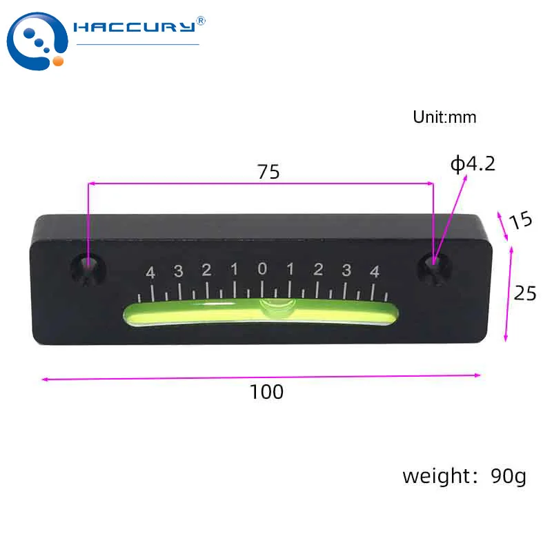 Pocket Angle Gauge Ruler Meter Level Measuring Tool 0-4 Degree Inclinometer Aluminum Alloy Shell Protractor with Bead in 1PCS
