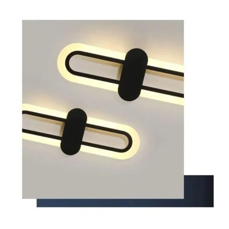 

Oval LED acrylic bedroom bedside wall lamp, modern and simple living room staircase, light luxury TV wall corridor lamp
