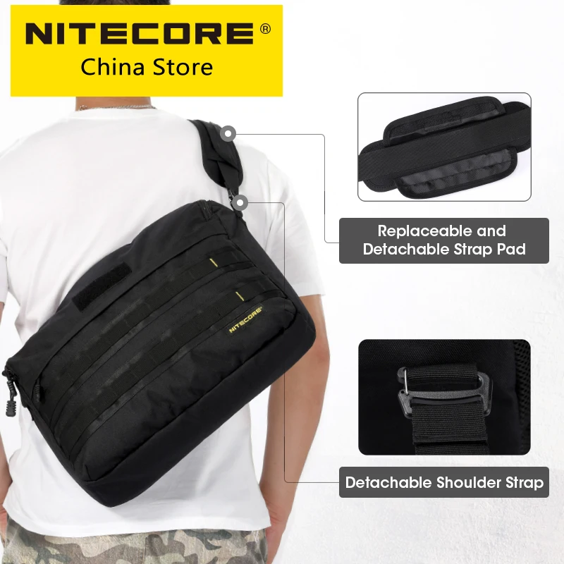 Wholesale NITECORE SLB09 9L Commuter Sling Bag Black Business Laptop Shoulder Bags Men 500D Travel Waterproof Range Molle System