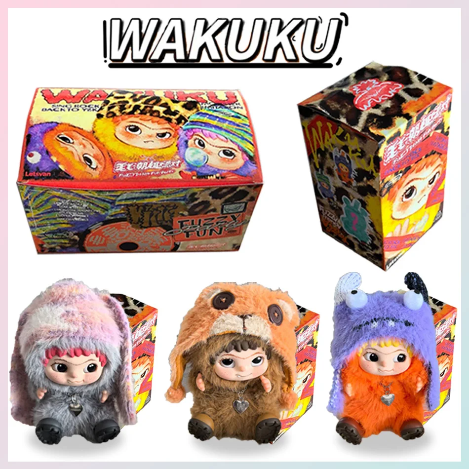 Wakuku V1 Fury Party Series Blind Box Handmade Plush Doll Cute Girl Gift Authentic Holiday Toy for Girls