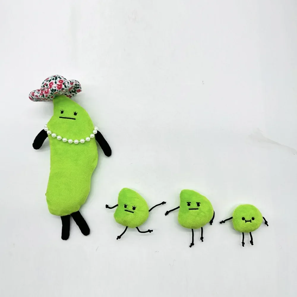 Secret Staycation Plush,Edamame Family Plush,Cute Green Edamame Stuffed Plush Toy Sofa Decor Pillow Collection Toy