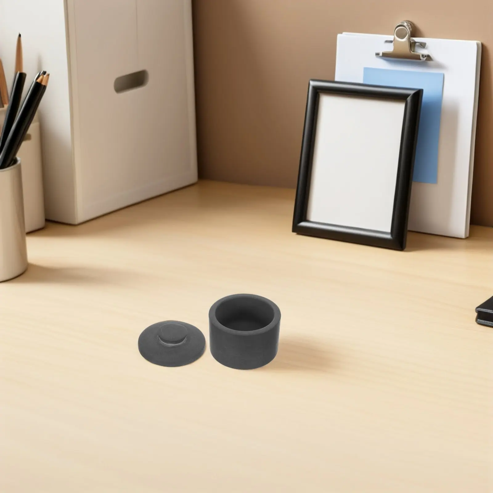 1Set Round Inkstone for Chinese Calligraphy with Lid Natural Stone Ink Grinding Tray for Painting Drawing Practice Portable Mini