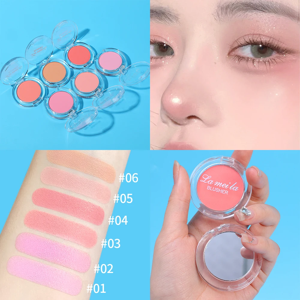 Blusher Cream Matte Natural Cheek Tint Brighten Face Waterproof Contouring Cosmetics Powder Texture Blush Eyeshdow Cheek Makeup