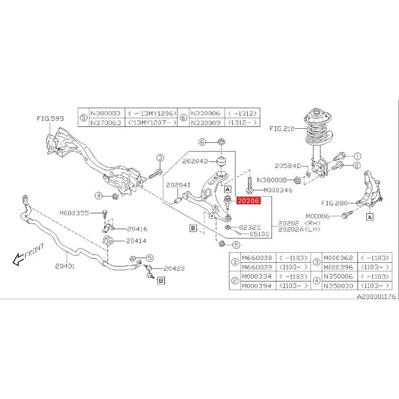 Car  Genuine part Front Lower Ball Joint 20206AJ000& OEM For Subaru Legacy Outback Forester Impreza WRX STI XV