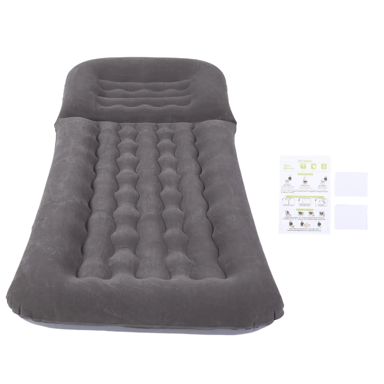 Inflatable Lounge Chair Inflatable Lounger with  Backrest Flocked PVC Portable Blow Up Sofa for Outdoor Beach Travel