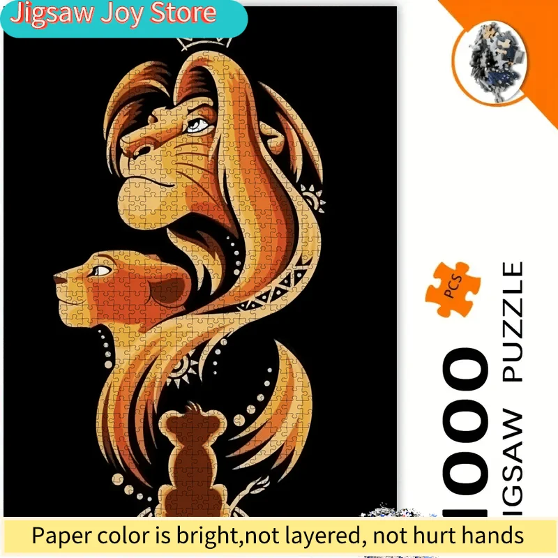 

Набор пазлов в коробке, размером 19,7x27,5 дюймов/50x70 см, с изображением классических персонажей из мультфильма «Король Лев». Элегантный дом