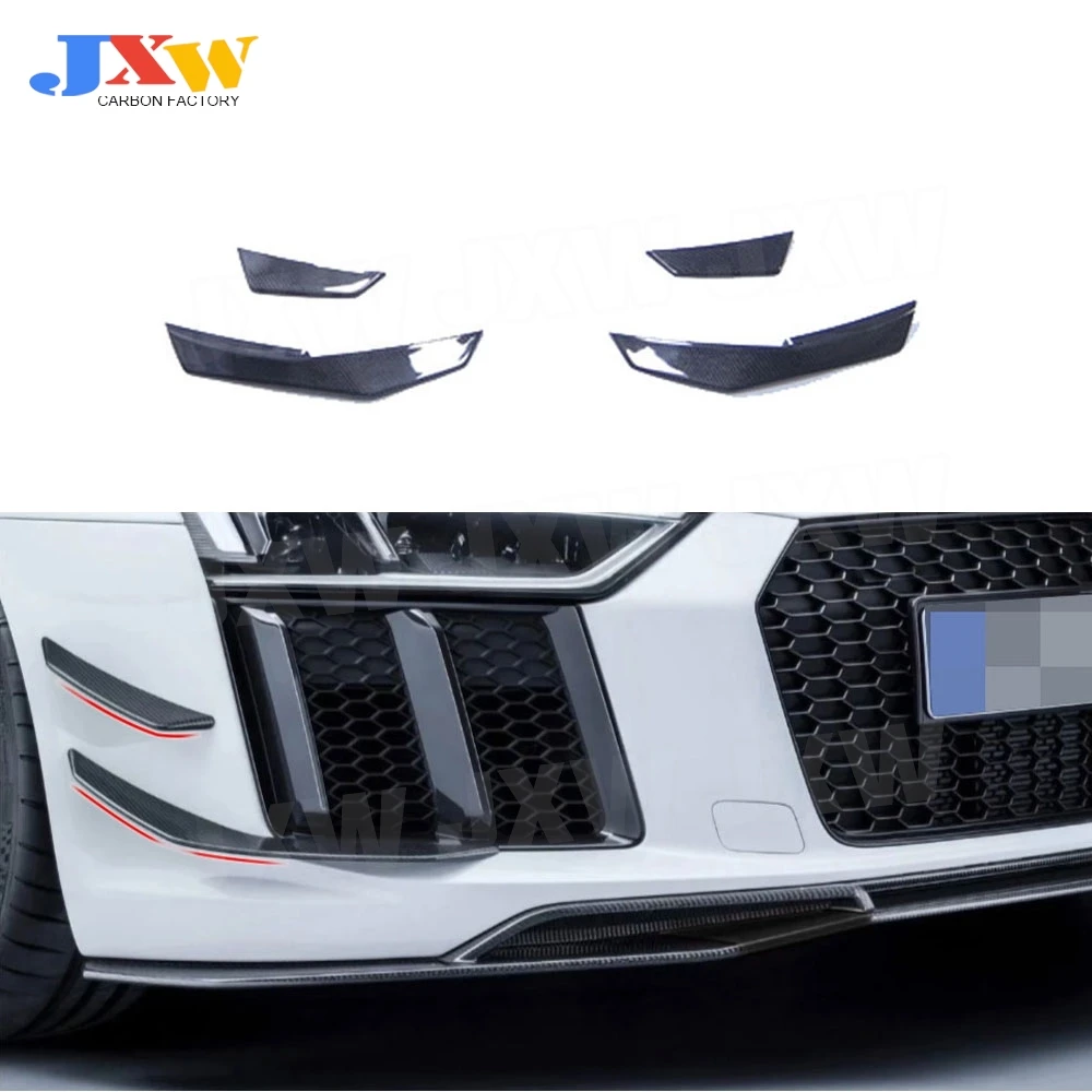 

Carbon Fiber Front Bumper Side Canards Splitters for Audi R8 2017-2022 Front Bumper Fins Trim Covers Car Decoration