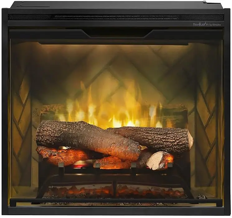 Revillusion®Caja de fuego eléctrica integrada de 24 "(modelo: Rbf24Dlx), 5118 Btu, 120 Voltios, 1500 vatios, negro