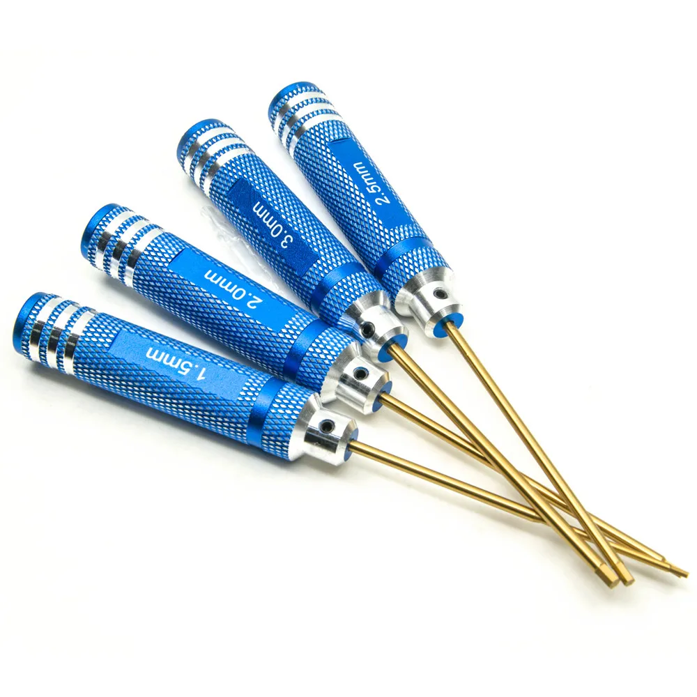 MIBIDAO Metal Hexagon Screwdriver 1.5/2.0/2.5/3.0mm Hex Screws Wrench Tool for RC Crawler Car Boat Airplanes Parts