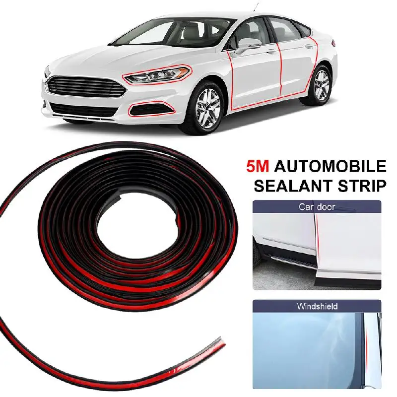 Universal Inclined T-shaped 5M Car Sealing Strip Weatherproof Edge Trim Soundproof PVC Rubber Sealing Strip For Auto Parts