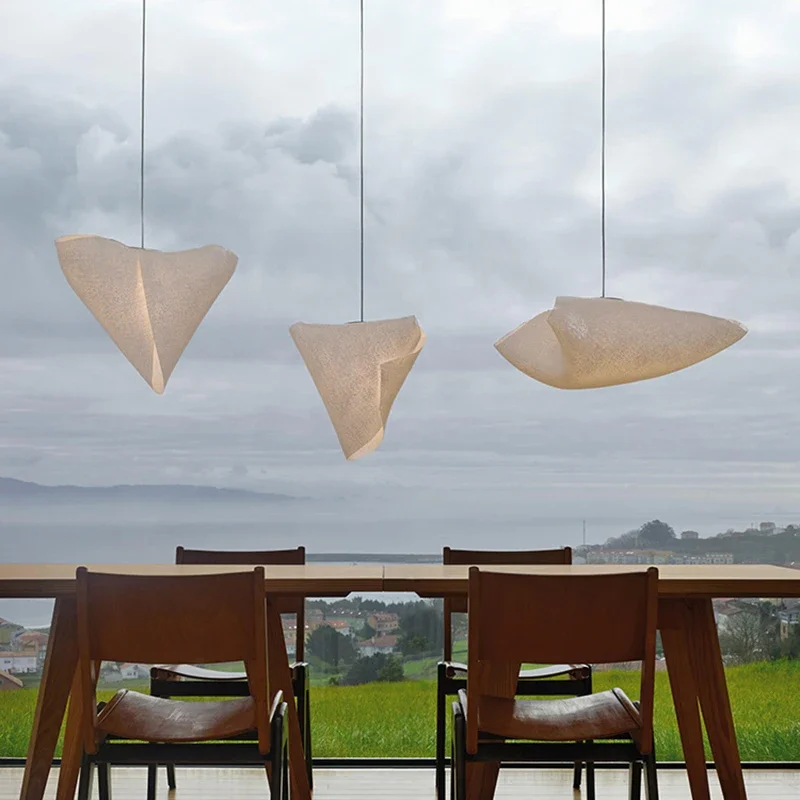 Modern White Stainless-Steel Pendant-Light for Bedroom Dining Room Spanish Designer LED Hanging Lamp