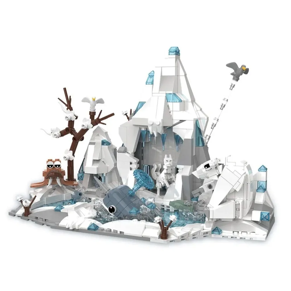 Movie Scene Environment Arctic Glacier World Moc Building Blocks Technology Idea Bricks Toys Set Christmas Gifts Desktop Toys