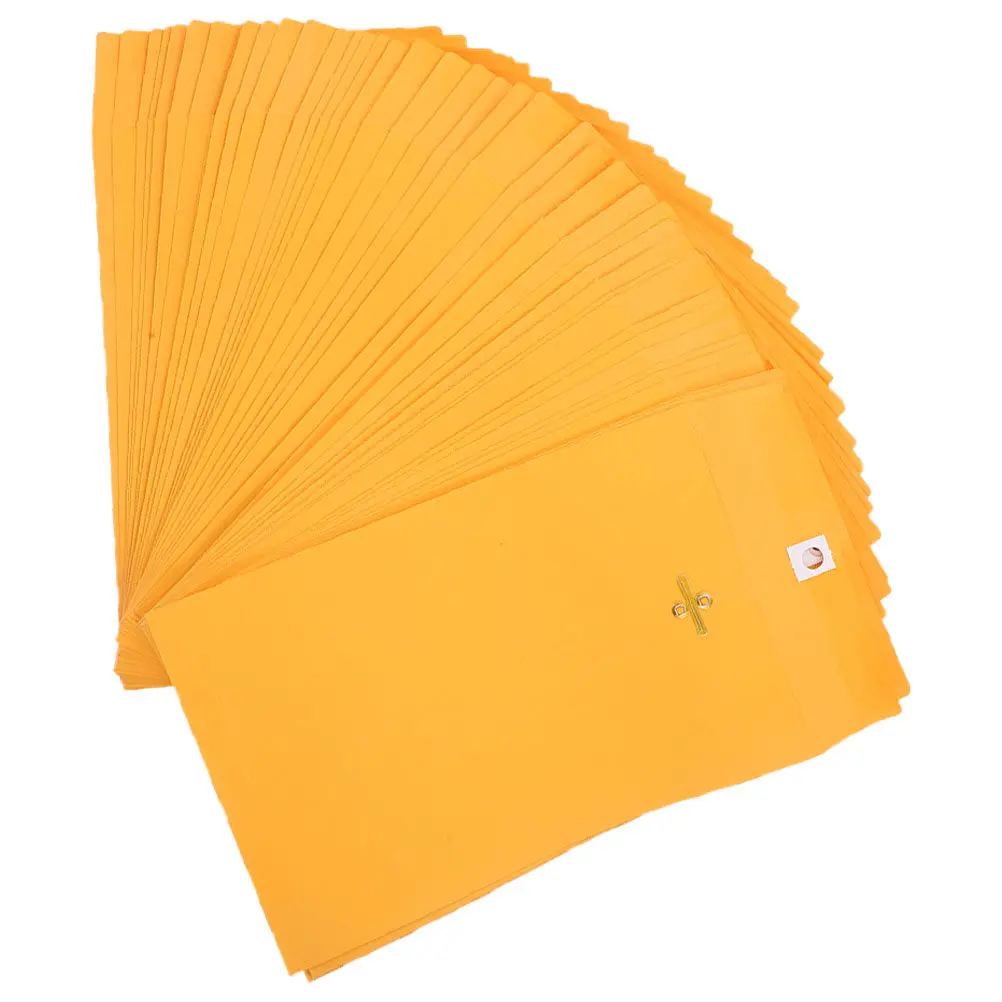 

100Pcs Golden Yellow Clasp Envelopes Letter Size Heavy Duty Kraft Document Envelope for Contracts Reports Mailing File Storage