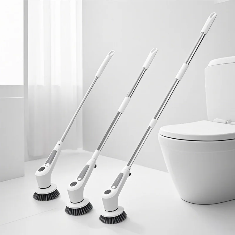 Многофункциональная электрическая щетка для чистки со сменными пластиковыми насадками и функцией распыления резервуара для воды