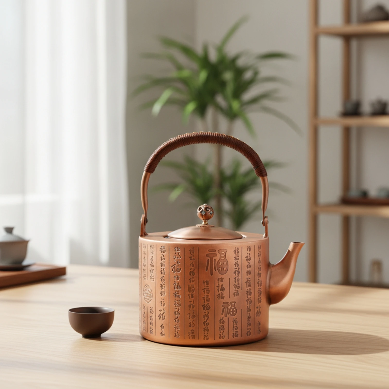 Copper Kettle Hand-Finished Copper Water Kettle Boiling Vessel Premium Elegant for Tea Lovers, Office