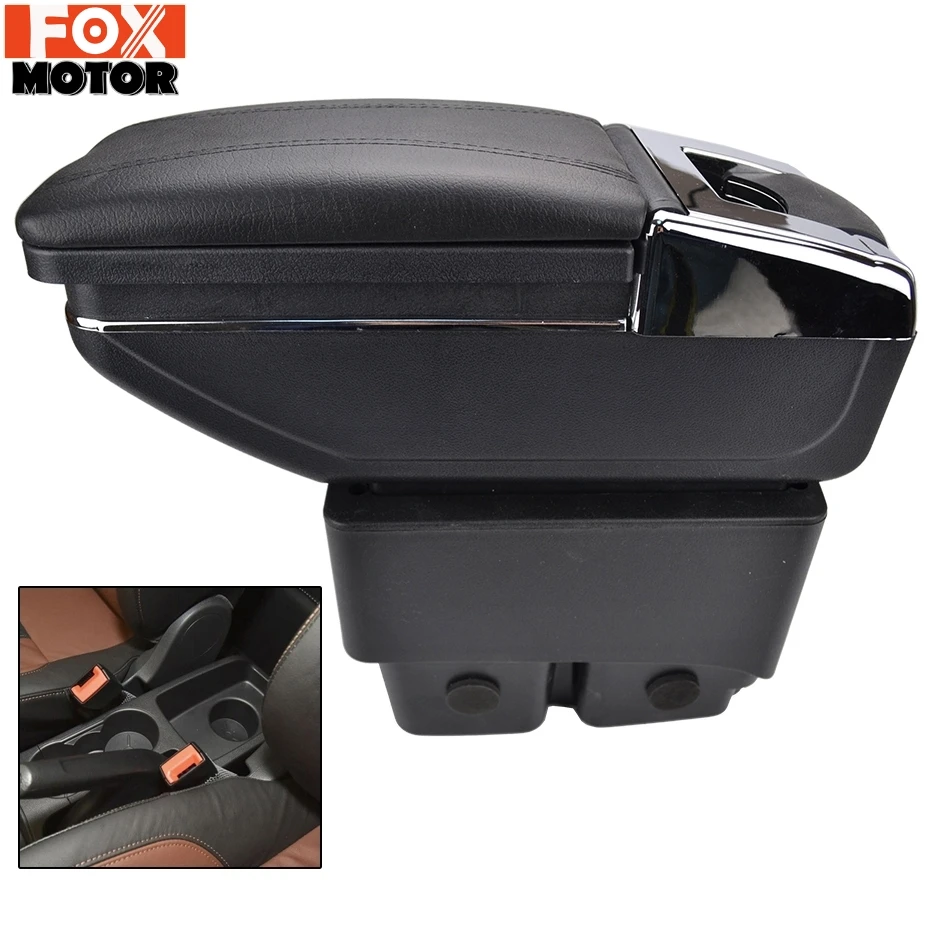 

For Ford Fiesta 2009-2017 Center Centre Console Storage Box Armrest Arm Rest Rotatable 2010 2011 2012 2013 2014 2015 2016