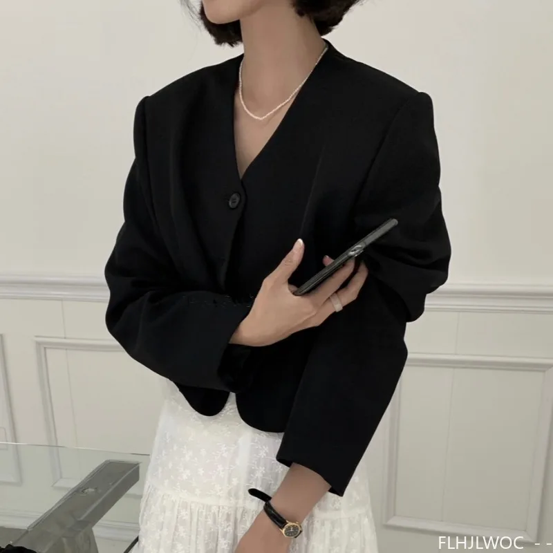 5 Colors Autumn Chic Korea Design Short Coats High Street Women Fashion Cute Elegant Office Lady Button Notched Blazer Jackets