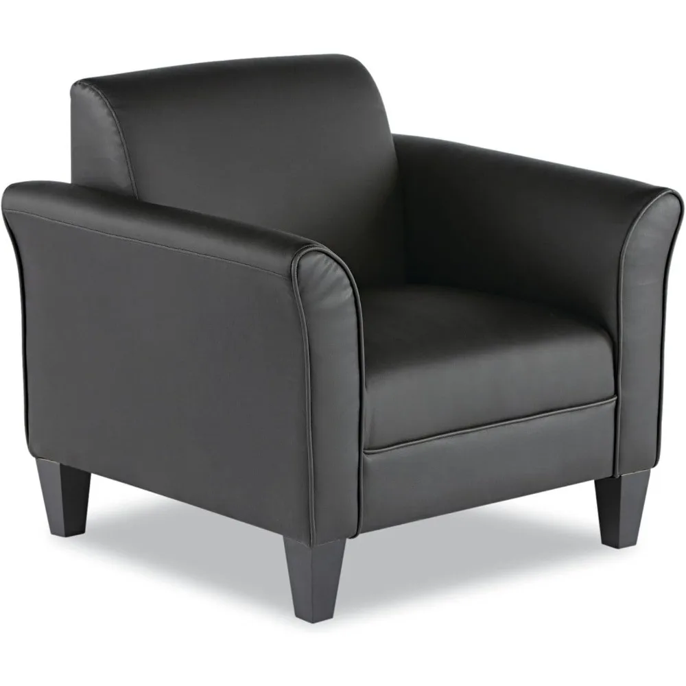 

Reception Lounge Series Club Chair, Black/Black Leather