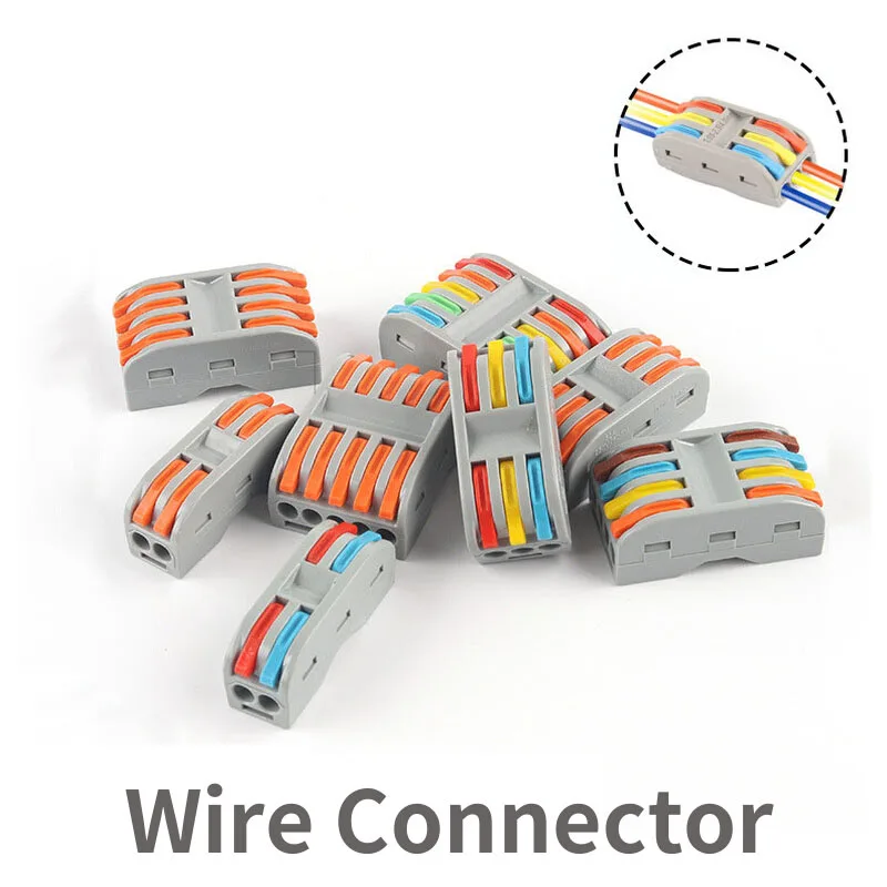 Wire Connector 1 in Multiple Out Universal Splitter Quick Cable Connectors for 28-12AWG Compact Push-in Home Electric Terminals