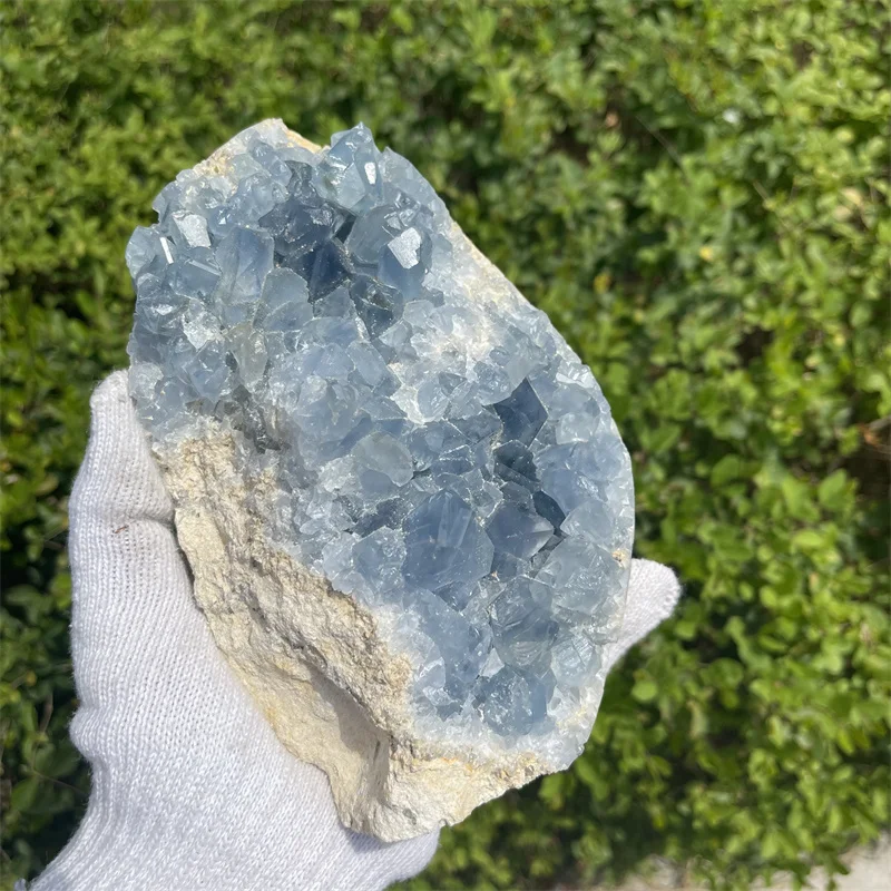 

2.5kg Natural Blue Celestite Geode Cluster Quartz Crystal Specimen