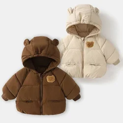 2026 Winter Newborn Baby Girls Thick Floral Printing Cardigan Coat Children Thick Warm Clothes Toddler Baby Girl Plush Jacket