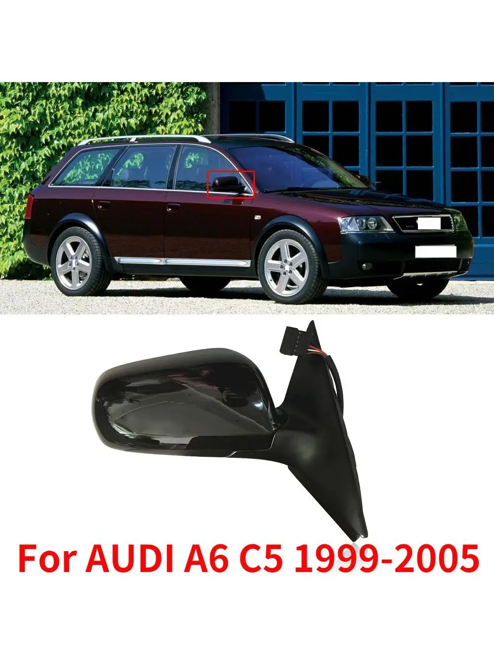 CAPQX 5/11 drut dla AUDI A6 C5 1999 2000 2001 2002 2003 2004 2005 samochodów zewnętrzny widok z tyłu lustro assy boczne lusterko wsteczne montaż — zdjęcie 2