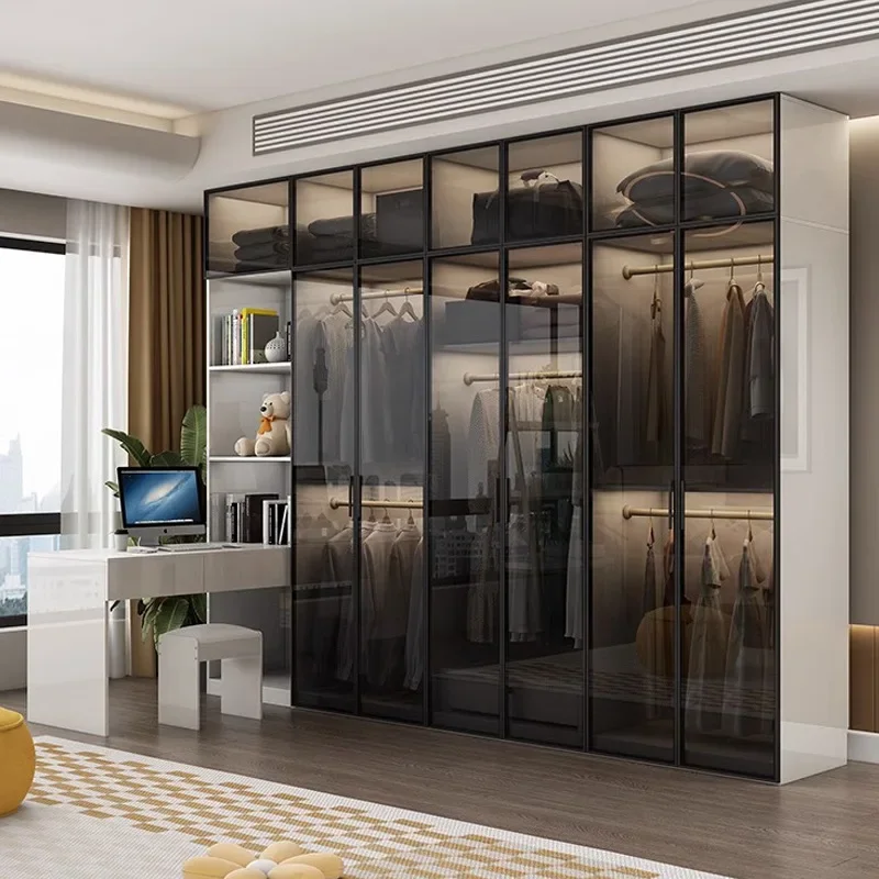 

Wardrobe, with Drawer, Bedroom Armoire, Customizable Size, Luxury Style Flat Door Closet with Delivery & Installation Service