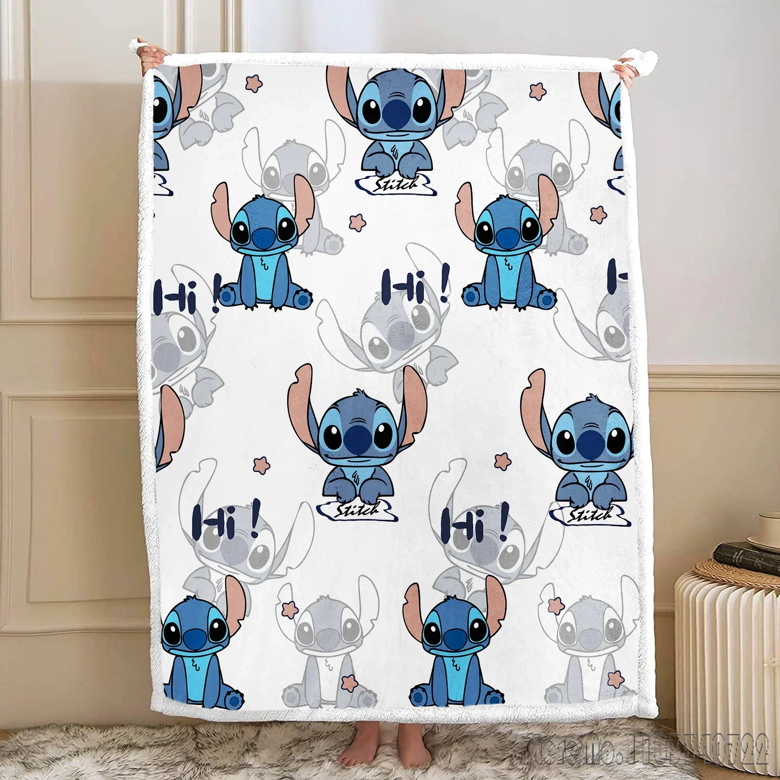 Stitch Fluffy Blankets Cartoon Soft Skin-Friendly Children Various Size Cute Printed, Luxury Winter Throws