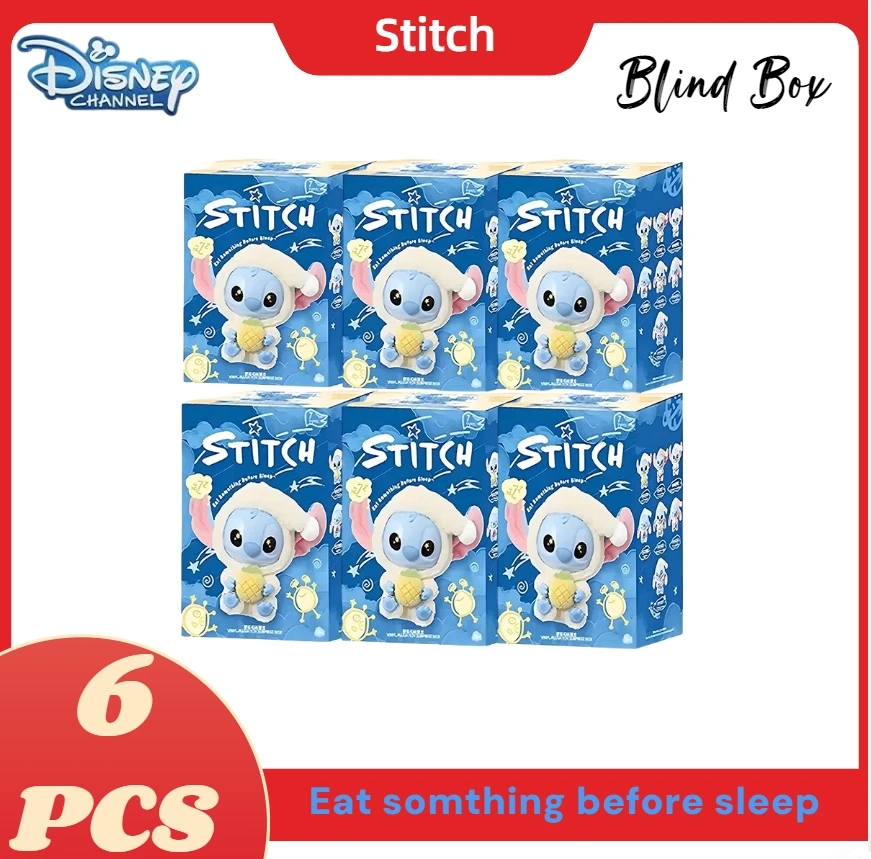 

1-6 шт. Disney Stitch 16 см Eat Something Before Sleep, виниловая слепая коробка, сумка, плюшевая подвеска, милая кукла, загадочная коробка, игрушка, подарок для взрослых